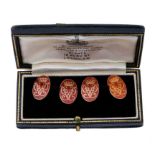 H.R.H. The Duke of Edinburgh - fine pair of 9ct gold and enamel presentation cufflinks with crowned
