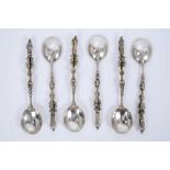 Six Continental silver apostle spoons
