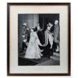 H.M.Queen Elizabeth II, fine large signed Coronation day photograph of Her Majesty leaving Buckingha