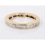 Princess cut diamond full band eternity ring