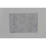 Sir John Tenniel (820-1914) pencil Sketch - preliminary sketch for Punch cartoon, 14.5cm x 21cm, in