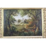 David Payne RSA oil canvas study of Haddon Hall in gilt frame