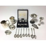 Selection of miscellaneous silver and white metal