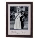 H.M.Queen Elizabeth II and H.R.H. The Duke of Edinburgh - signed 1990 presentation portrait photogra