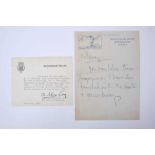 H.R.H. The Duke of Edinburgh - handwritten pencil note to his Page - written on Windlesham Moor,Wind