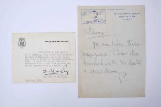H.R.H. The Duke of Edinburgh - handwritten pencil note to his Page - written on Windlesham Moor,Wind