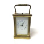 Early 20th century French brass repeating carriage clock