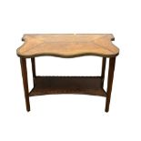 Unusual mahogany and parquetry inlaid two tier side table side table