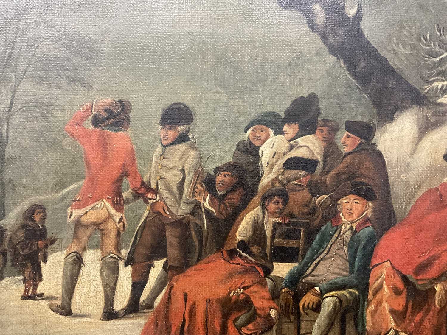 T. Weeks after Philip James de Loutherbourg (1740-1812) oil on canvas - Skating in Hyde Park, signed - Image 15 of 18