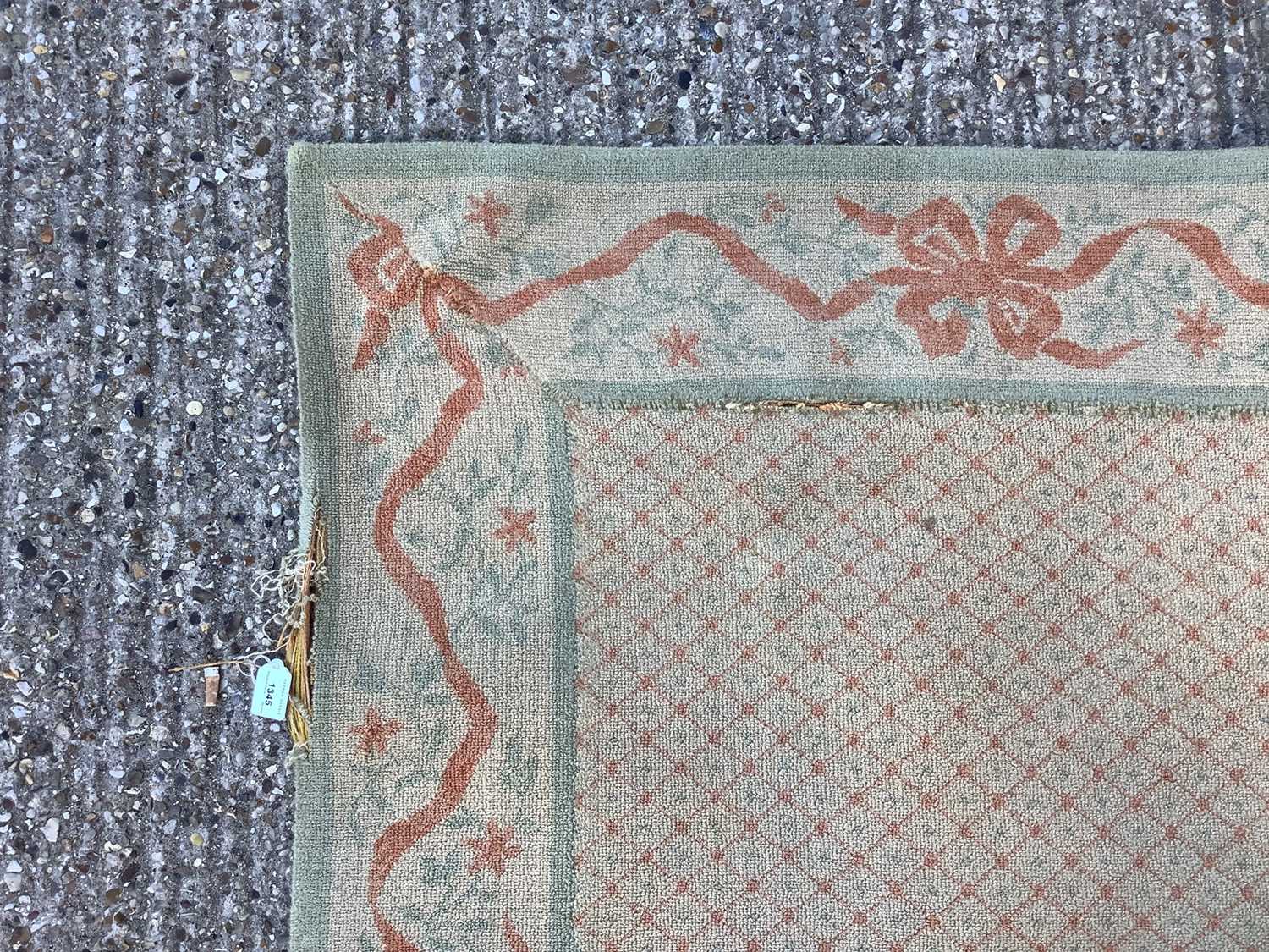 Large English carpet, with salmon ground and allover geometric ornament in ribbon border, approximat - Image 5 of 10