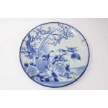 Large Japanese blue and white charger