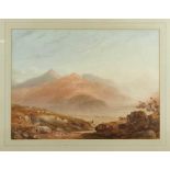 John Varley (1778-1842) watercolour - Snowdon, signed and dated 1812, inscribed, 50cm x 68cm, in gla