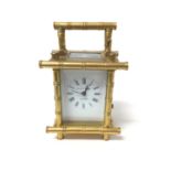 Victorian miniature bamboo style carriage clock