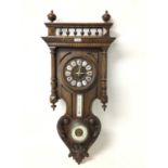Impressive late 19th century French wall clock combination, barometer, thermometer,