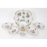 Quantity of Herend porcelain, including a sandwich plate, vase, trinket dish and four nut dishes (7)