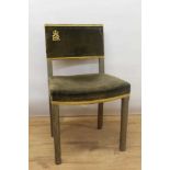 The Coronation of H.M. Queen Elizabeth II 1953, pair Coronation chairs with blue velvet upholstery a