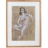 *Francis Plummer (1930-2019) pencil, crayon and bodycolour - Female Nude, signed and dated Nov. 1958