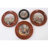 Four Prattware pot lids