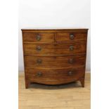 Regency mahogany bowfront chest.