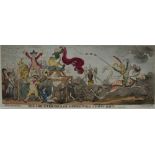 George Cruikshank (1792-1878) hand coloured etching, The Mountebanks, or Opposition Show Box, publis