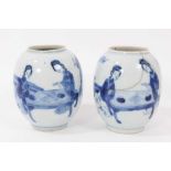 Pair of Chinese blue and white vases, 18th century