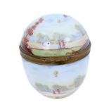Fine 18th / 19th century Continental enamel egg, with depictions of ballooning