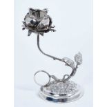 Victorian silver rose chamber stick and silver plated bread basket