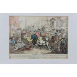 Thomas Rowlandson (1757-1827) hand coloured etching, Miseries of London, published Ackerman 1807, 25