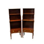 Good quality pair of Regency style mahogany waterfall bookcase