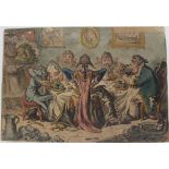 James Gillray (1756-1815) six etchings, including Germans eating sour-krout, For improving the breed