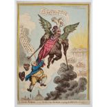James Gillray (1756-1818) hand coloured etching, Le Diable Boiteux or The Devil upon two Sticks, pub