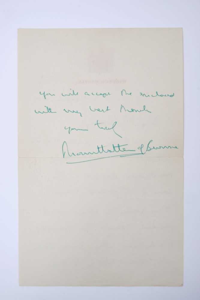 The Right Honourable Admiral of the Fleet Earl Mountbatton of Burma - handwritten double sided lette - Image 3 of 3