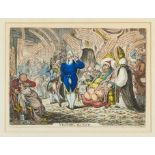 James Gillray (British, 1756-1815) hand coloured etching, Visiting the Sick, published by H. Humphre