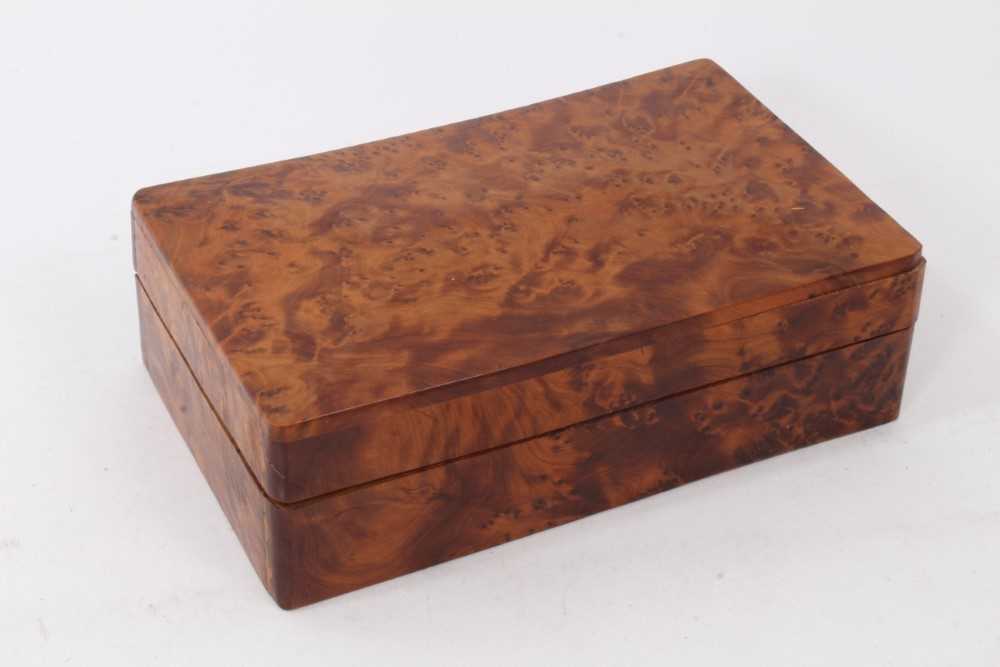 Burr yewwood cigar box