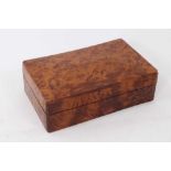 Burr yewwood cigar box