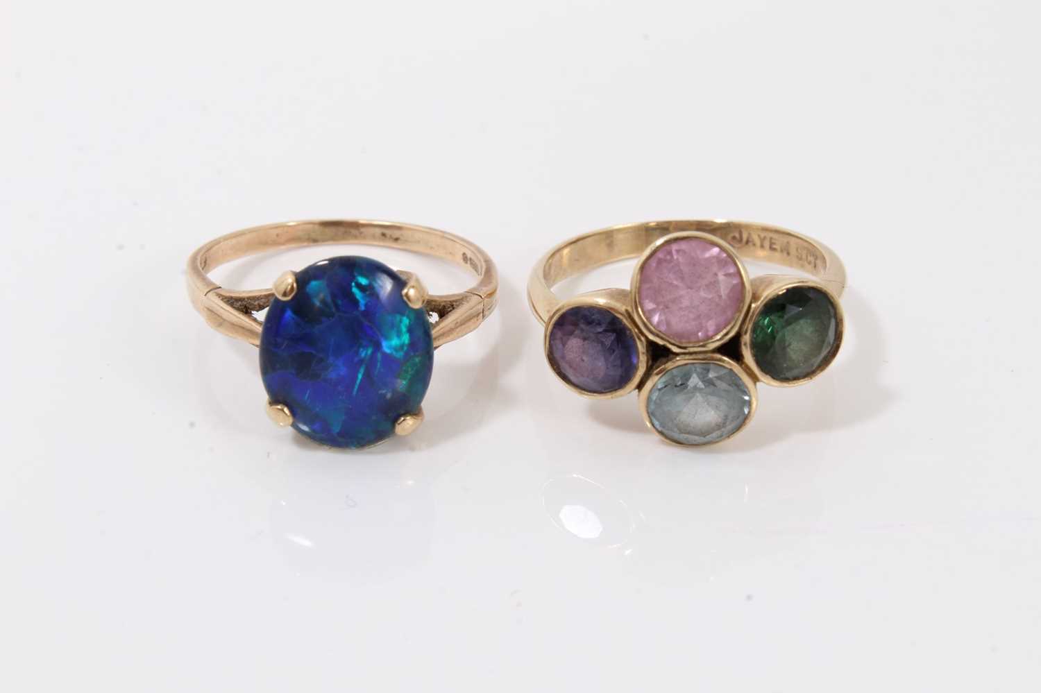 Two gold and gem-set rings