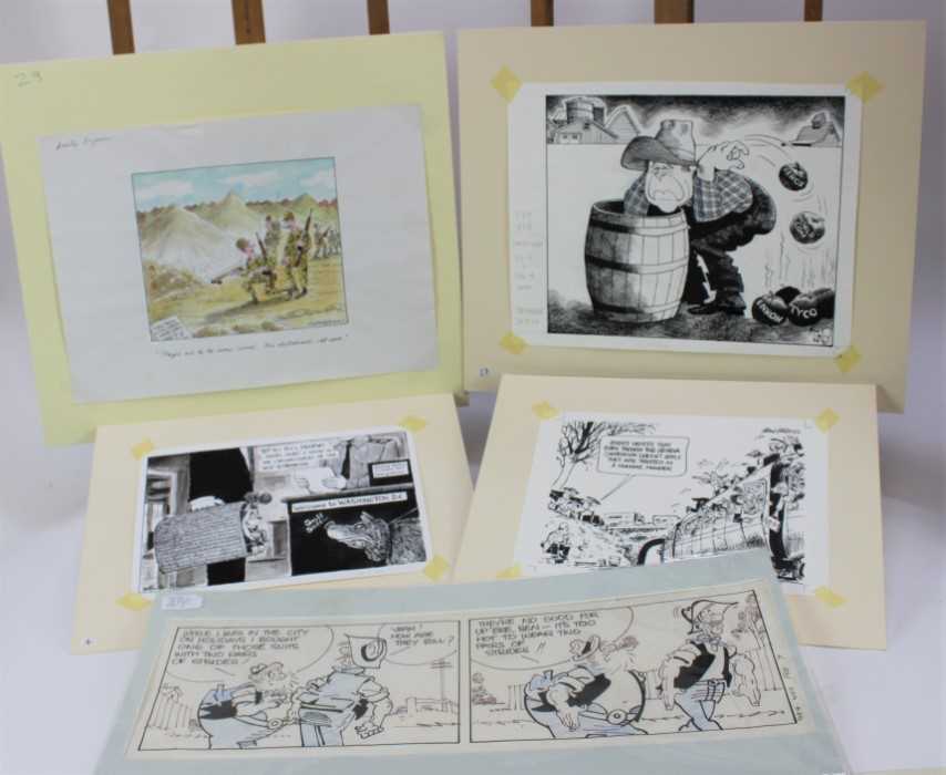 Group of original cartoons, to include Martin Rowson (b. 1959) pen and wash - Welcome to Washington