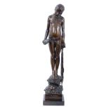 Edward Lowther Dunkley (1864-1942): Fine Art Nouveau bronze figure of a girl - The Pearl
