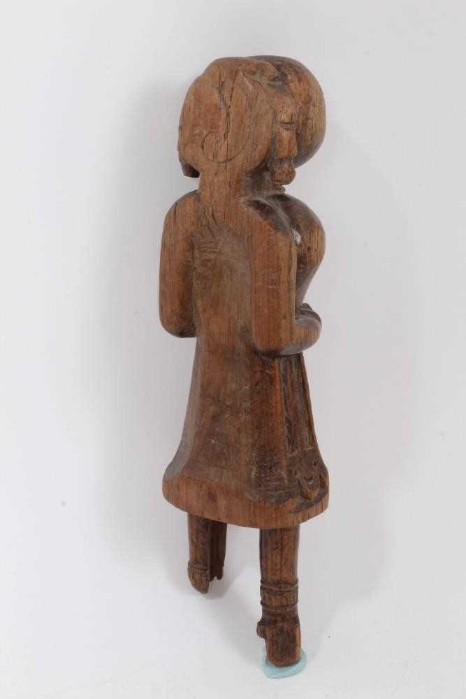 Antique eastern carved wood figure - Image 3 of 6