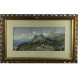 Victorian English school, coastal landscape, watercolour in a gilt frame, indistinctly signed, 61cm