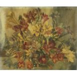 Alice Rebecca Kendall (1922-2011) oil on canvas, flower group, N.B. Alice Rebecca Kendall was the P