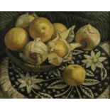 Alice Rebecca Kendall (1922 - 2011), oil on canvas, still life of fruit, signed N.B. Alice Rebecc