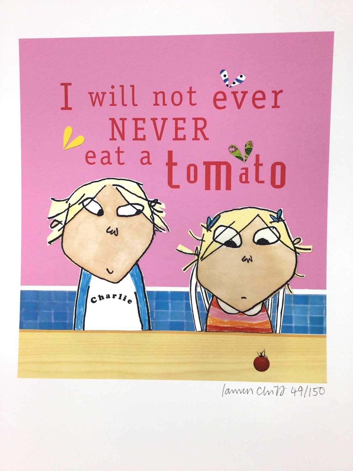 Lauren Child (b.1965) signed limited edition print - Charlie & Lola, 49/150, unframed, 60cm x 42cm