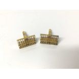 Pair of Chinese 14ct gold novelty abacus cufflinks