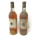 Wine - two bottles, Chateau Bastor-Lamotagne Sauternes 1964