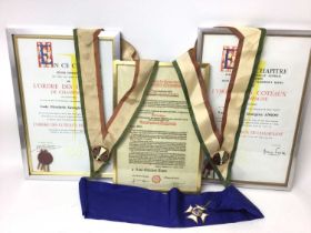 Three French Wine Society decorations awarded to Lady Elizabeth Anson ( later Lady Elizabeth Shakerl