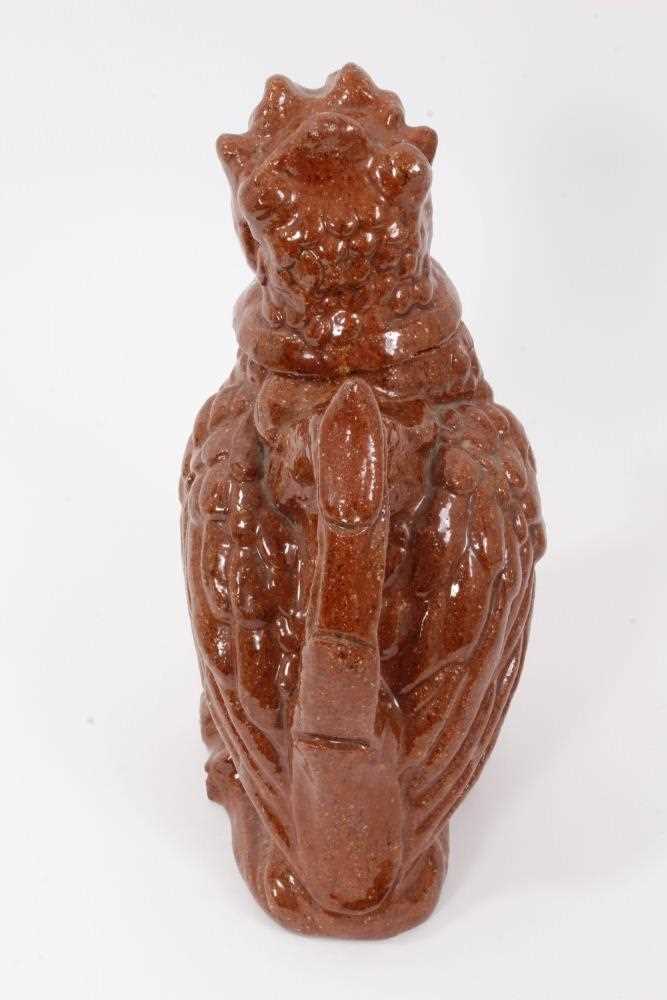 Unusual treacle glazed pottery jug in the form of a bird, 25cm high - Image 4 of 7