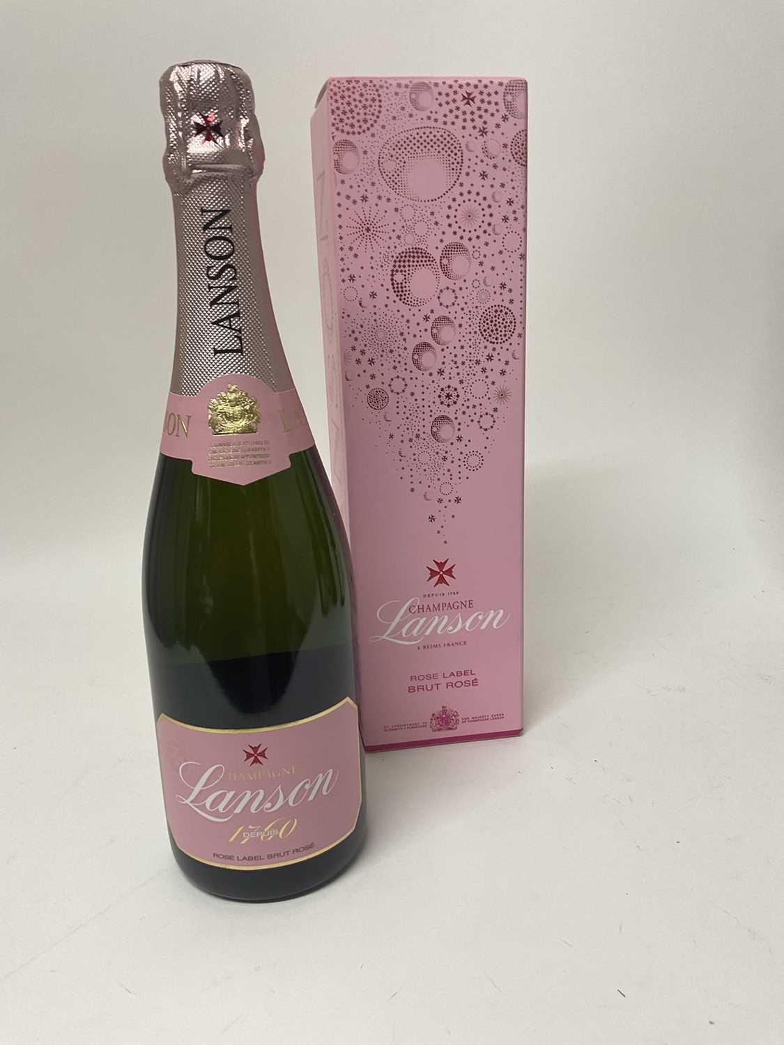 Two bottle s of champagne to include Laurent-Perrier Cuvée Rosé Brut in box, and Lanson Brut Rosé Ch - Image 4 of 6