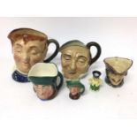 Five Royal Doulton character mugs of typical form, together with another Toby jug expample (6)