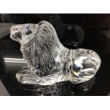 Waterford crystal model of a lion, 17.5cm long